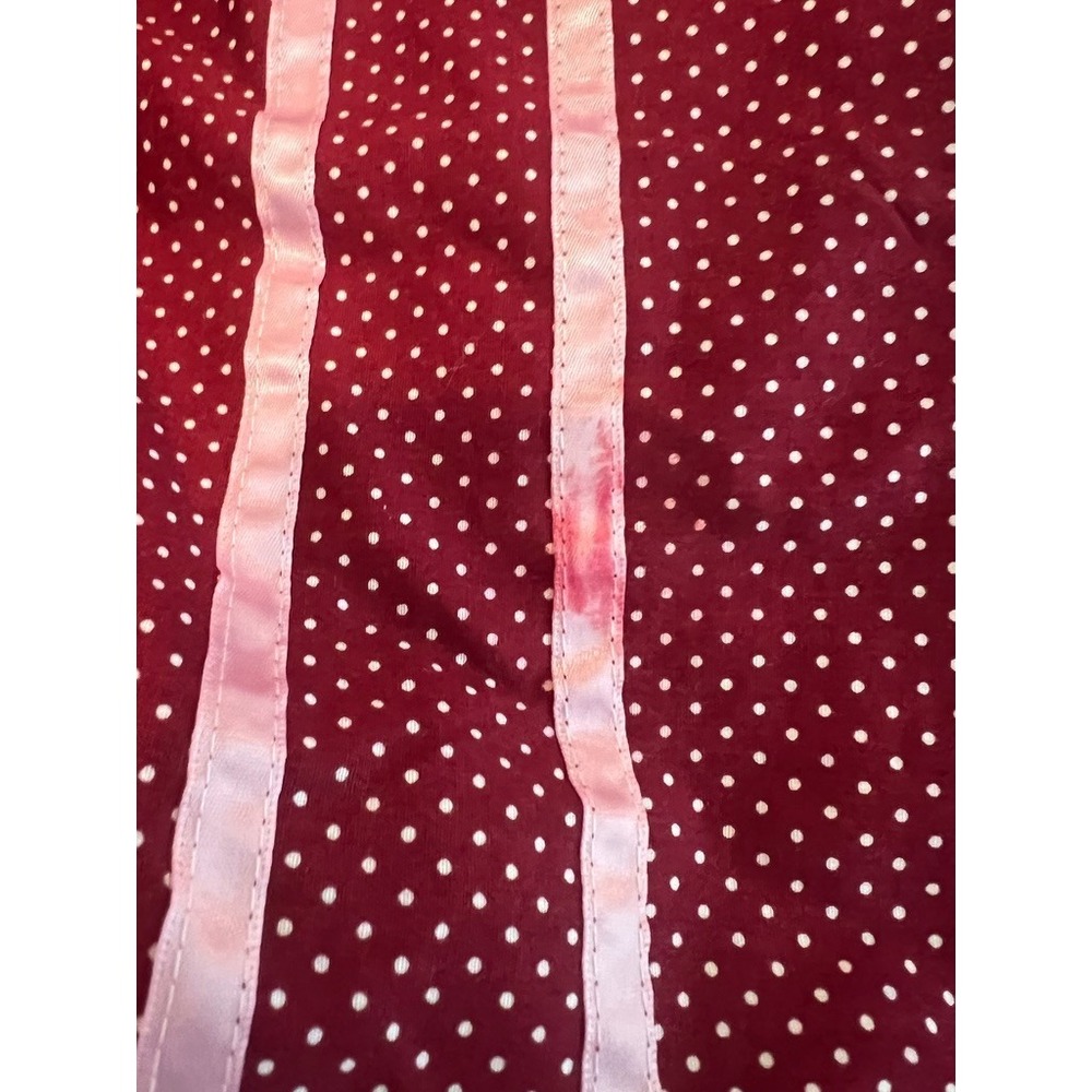 Dirndl Dress XXL Burgundy Polka Dot Oktoberfest Lace Up Bavarian Milkmaid - Picture 14 of 14